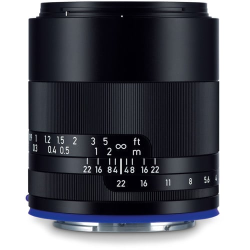 Zeiss Loxia 21mm f/2.8 for Sony E. Wide-angle prime lens with manual focus, f/2.8 aperture, Distagon design, and weather-sealed all-metal build.