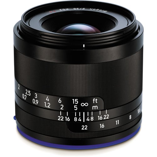 Zeiss Loxia 35mm f/2 for Sony E. Classic wide-angle prime with f/2 aperture, Biogon optical design, manual focus, and durable weather-sealed build.