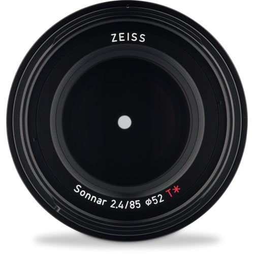 Zeiss Loxia 85mm f/2.4 for Sony E. Short-telephoto prime with Sonnar design, f/2.4 aperture, manual focus, and weather-sealed all-metal construction.