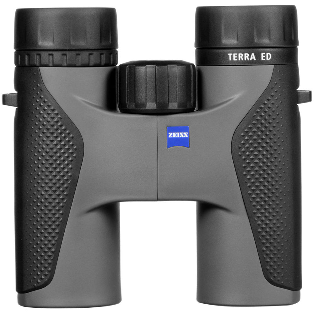 Grey Zeiss Terra ED 8x32 binoculars with ED glass, wide view, waterproof and fog-proof design.