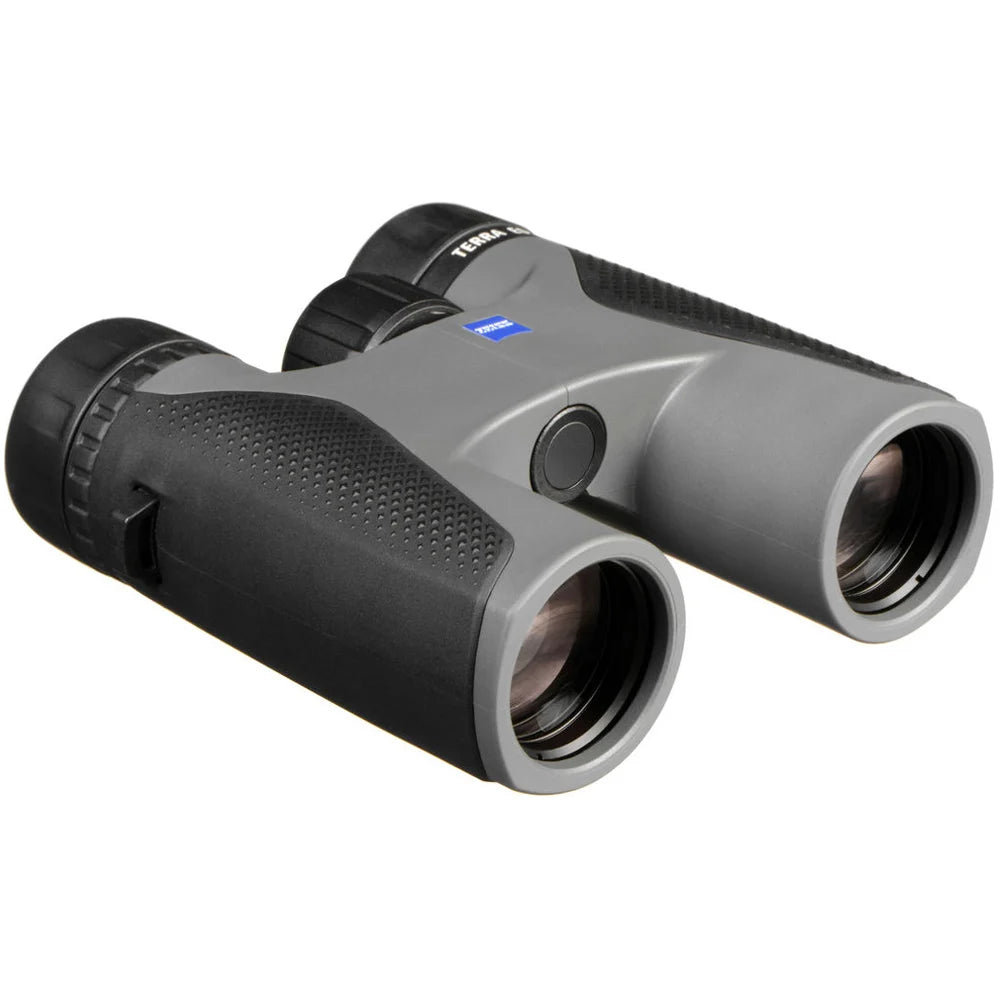Grey Zeiss Terra ED 8x32 binoculars with ED glass, wide view, waterproof and fog-proof design.