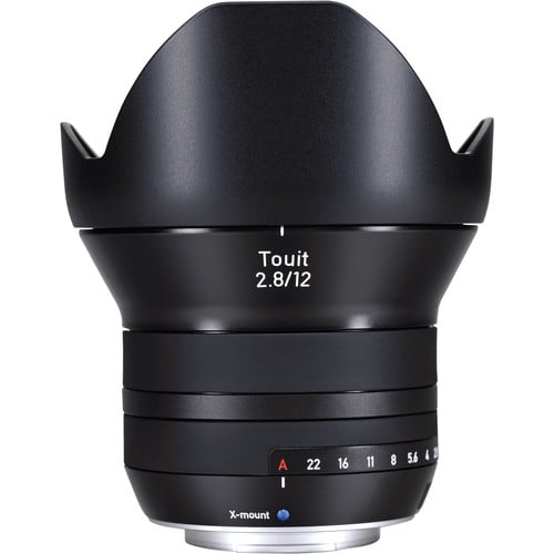 Zeiss Touit 12mm f/2.8 for Fujifilm X. Ultra-wide APS-C prime with f/2.8 aperture, sharp detail, natural colours, and lightweight portability.