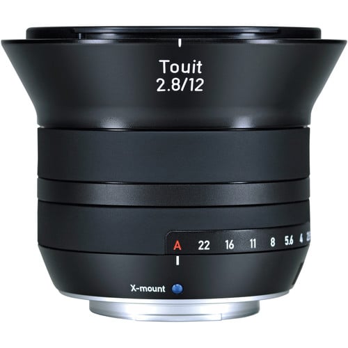 Zeiss Touit 12mm f/2.8 for Fujifilm X. Ultra-wide APS-C prime with f/2.8 aperture, sharp detail, natural colours, and lightweight portability.