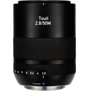 Zeiss Touit 50mm f/2.8 for Fujifilm X. Compact APS-C macro lens with 1:1 magnification, sharp optics, vibrant colours, and smooth bokeh.