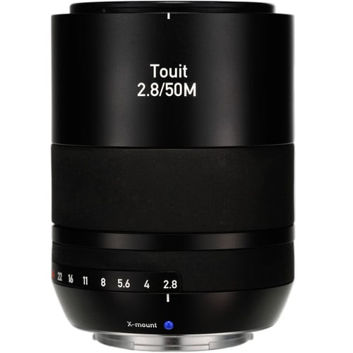 Zeiss Touit 50mm f/2.8 for Fujifilm X. Compact APS-C macro lens with 1:1 magnification, sharp optics, vibrant colours, and smooth bokeh.
