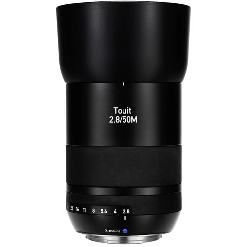 Zeiss Touit 50mm f/2.8 for Fujifilm X. Compact APS-C macro lens with 1:1 magnification, sharp optics, vibrant colours, and smooth bokeh.