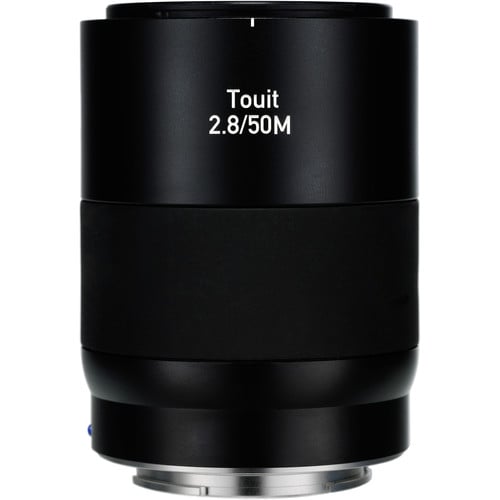 Zeiss Touit 50mm f/2.8 for Sony E. APS-C macro lens with 1:1 magnification, sharp optics, natural colours, and smooth bokeh.