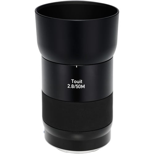 Zeiss Touit 50mm f/2.8 for Sony E. APS-C macro lens with 1:1 magnification, sharp optics, natural colours, and smooth bokeh.