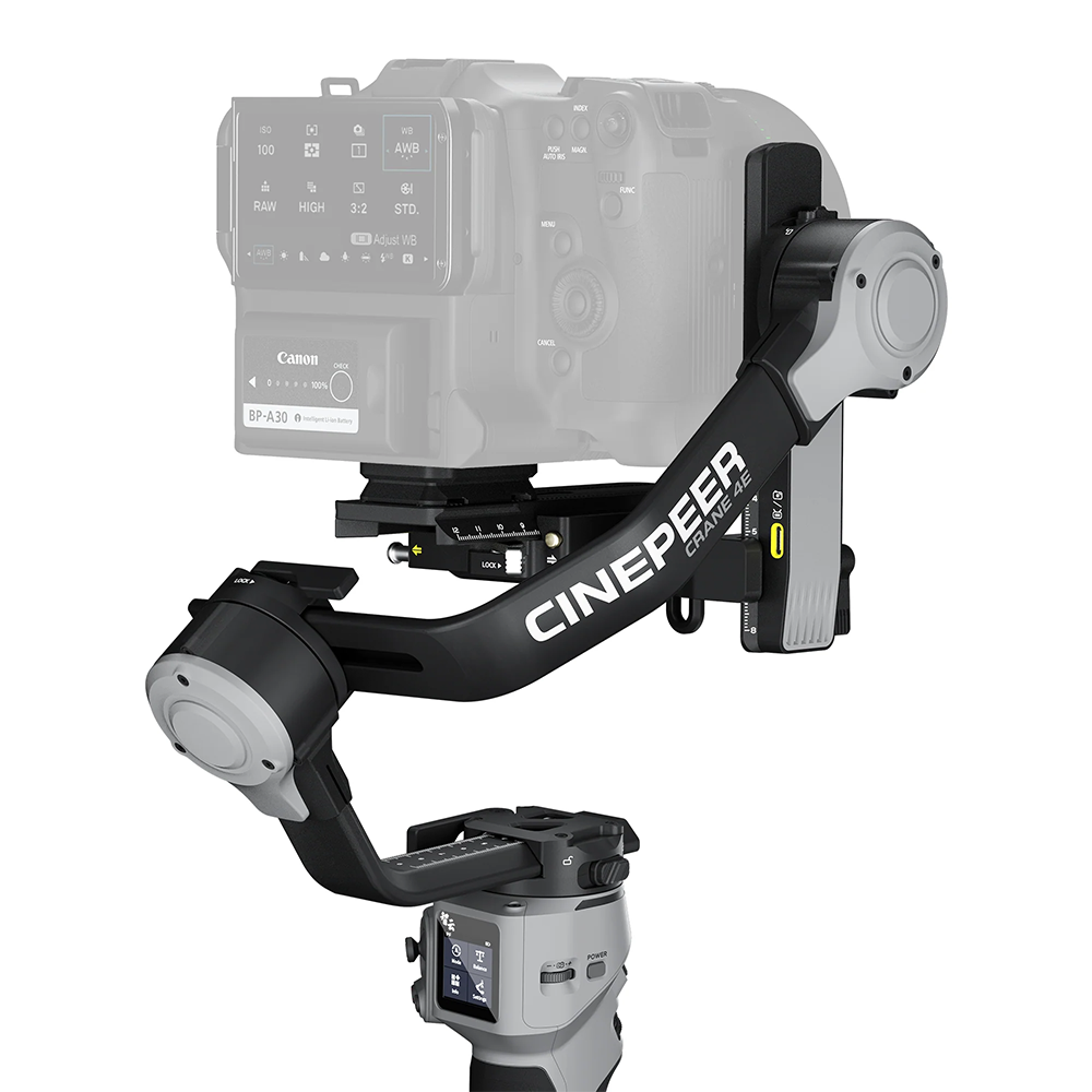 Cinepeer Crane 4E 3-axis gimbal for full-frame cameras.