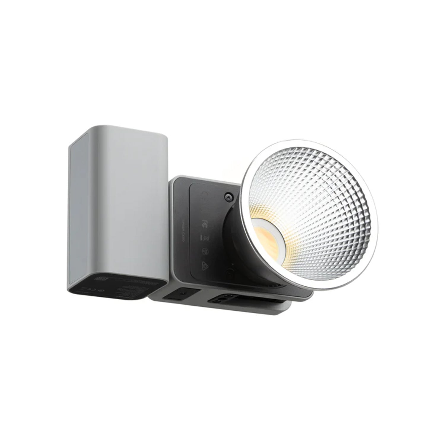 Zhiyun Cinepeer CX50 RGB COB Light with battery and Bluetooth control for pro video lighting.