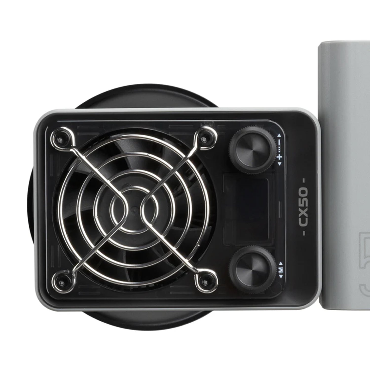Zhiyun Cinepeer CX50 RGB COB Light with battery and Bluetooth control for pro video lighting.