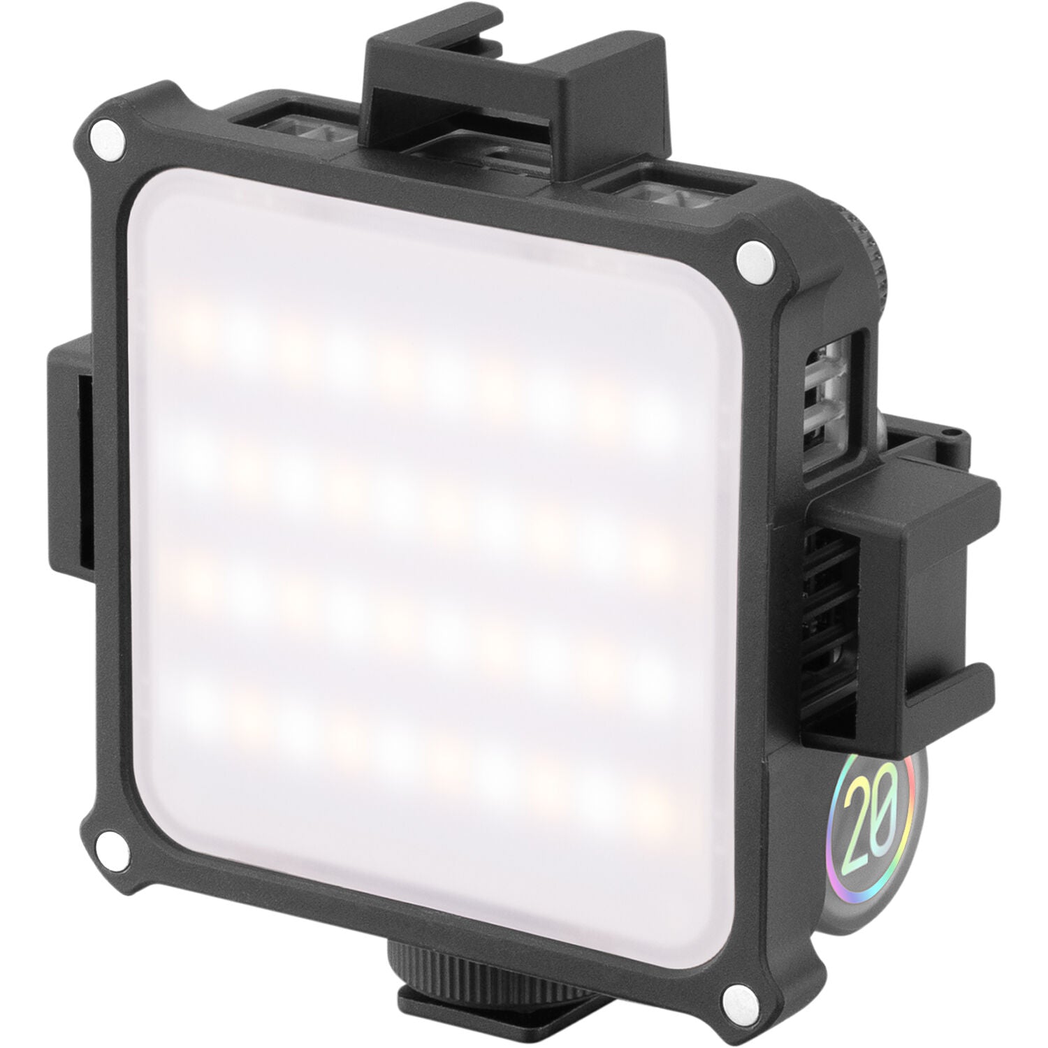 Zhiyun Fiveray M20 RGB LED light combo with full color spectrum and adjustable brightness.