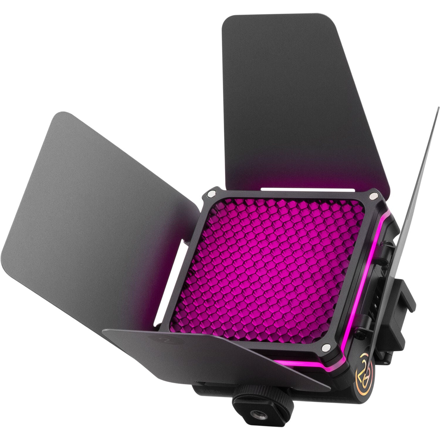 Zhiyun Fiveray M20C RGB LED light combo with adjustable color temperature and RGB modes.