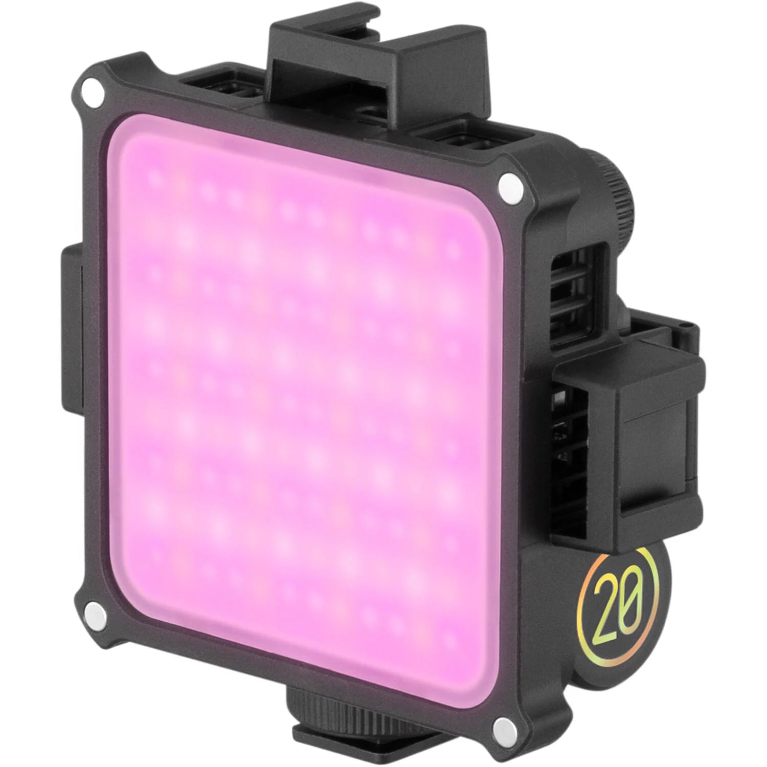 Zhiyun Fiveray M20C RGB LED light combo with adjustable color temperature and RGB modes.