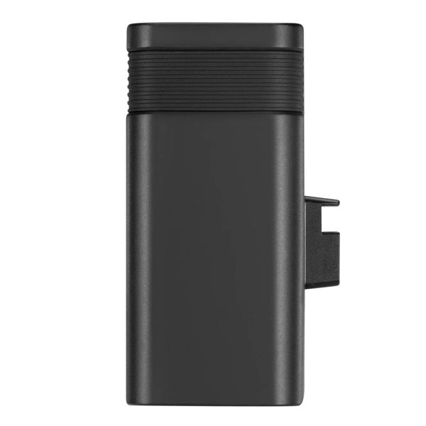Zhiyun X100/X60 Grip Battery powering Molus COB video light with USB-C cable attached.