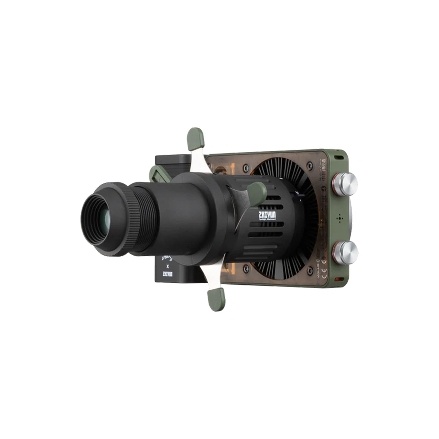 ZHIYUN Spotlight Attachment with adjustable focus and creative gobo projection for professional lighting effects.