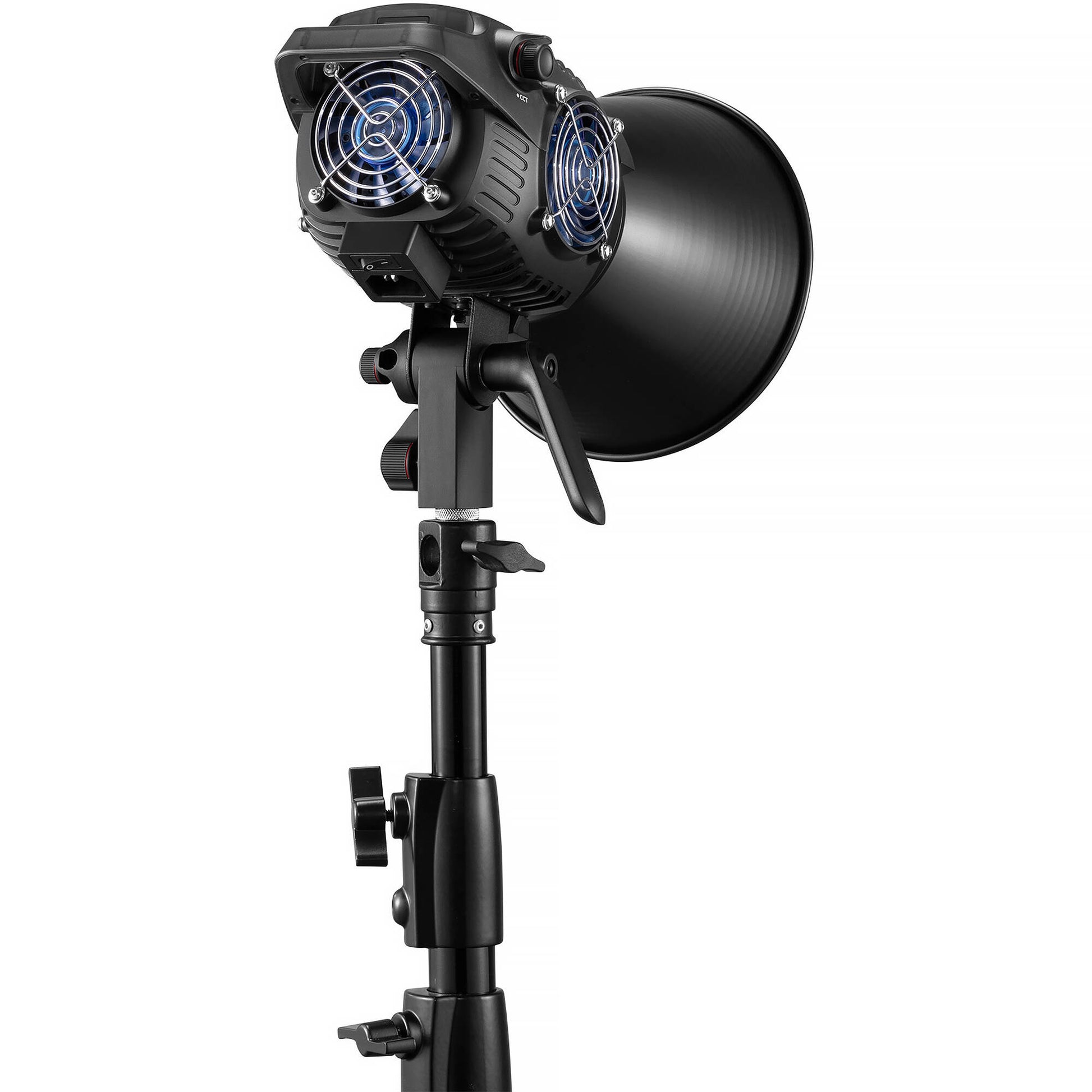 Zhiyun Molus B100 100 W bi-color COB LED monolight — compact black fixture with integrated reflector and Bowens-mount front.