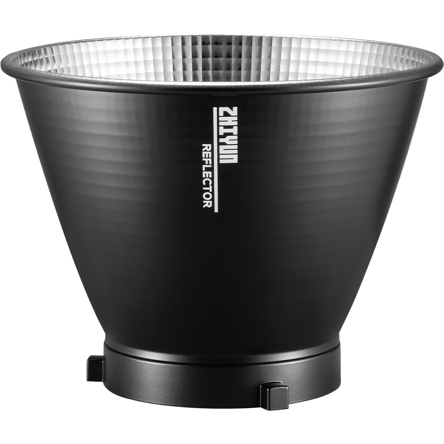Zhiyun Molus B200 bi-color LED monolight with reflector, mounted on a light stand.