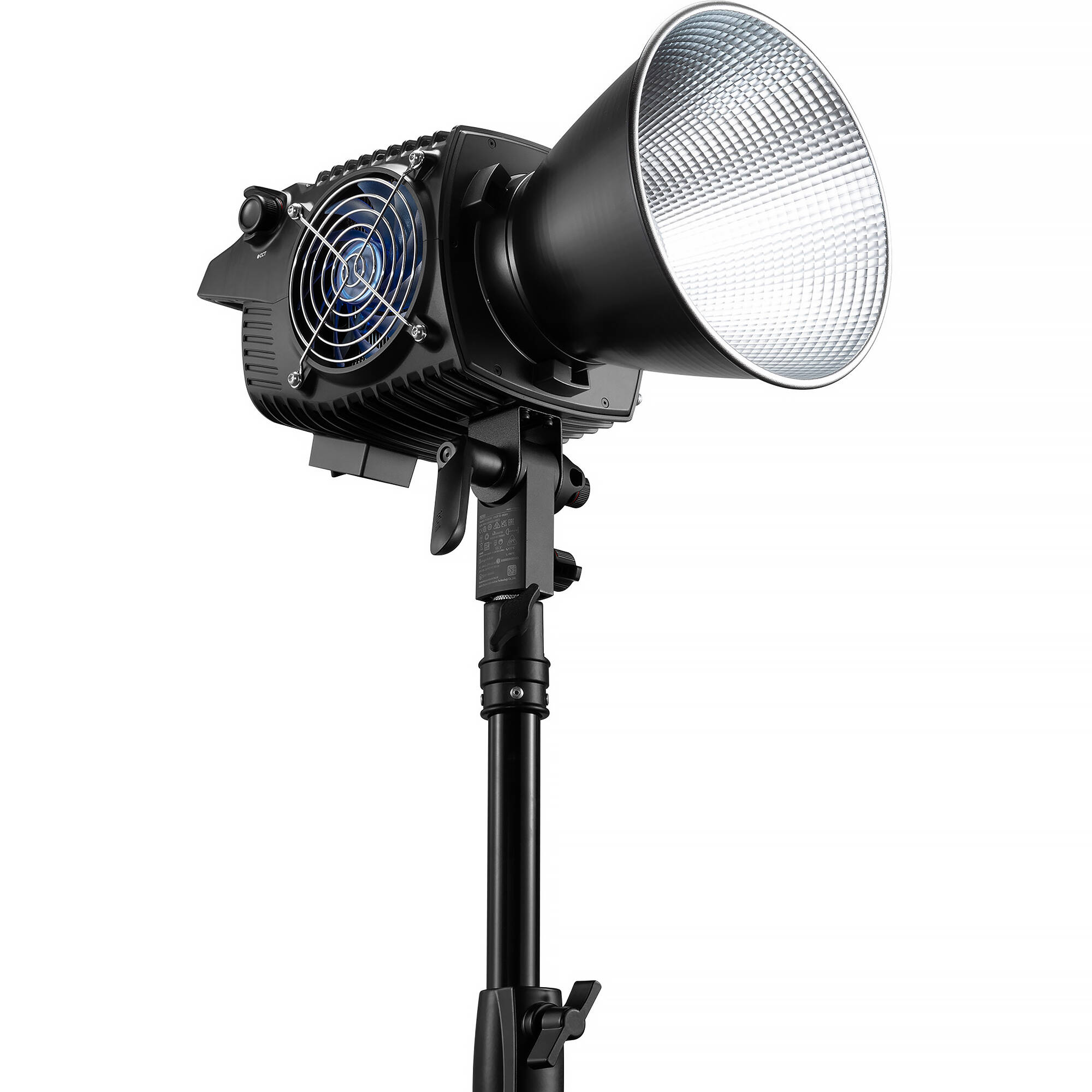 Zhiyun Molus B500 500W bi-color COB LED monolight with Bowens mount and cooling vents.