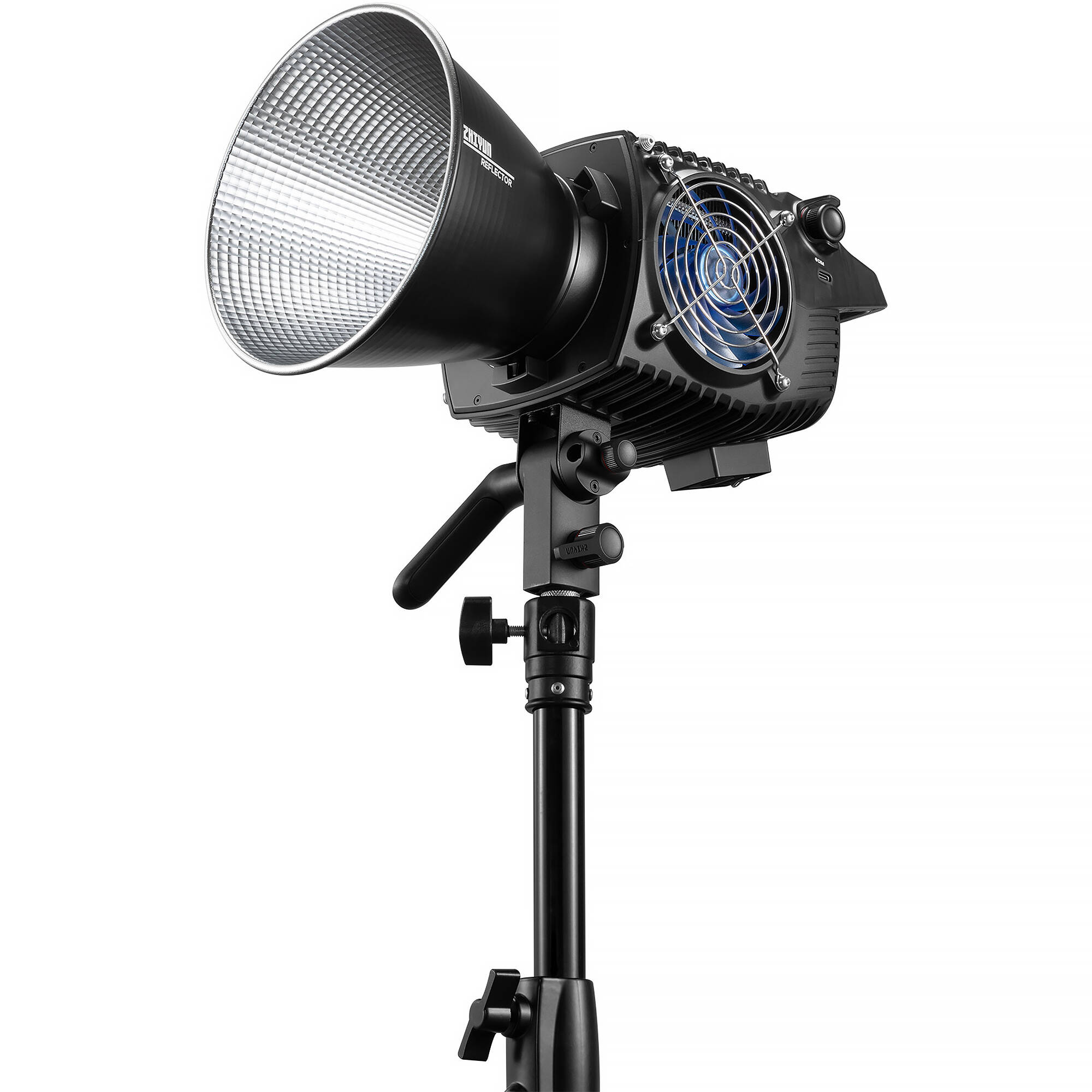 Zhiyun Molus B500 500W bi-color COB LED monolight with Bowens mount and cooling vents.