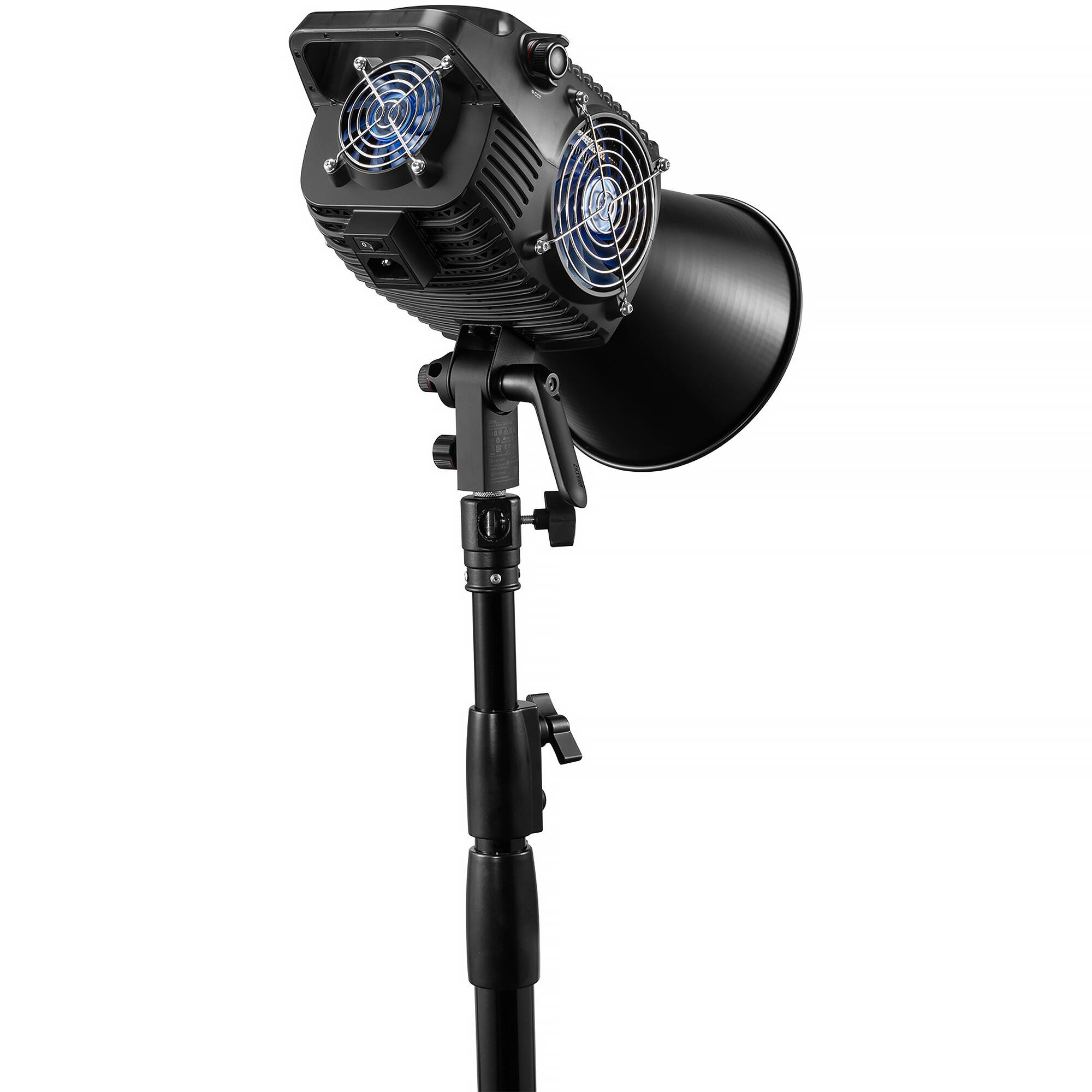 Zhiyun Molus B500 500W bi-color COB LED monolight with Bowens mount and cooling vents.