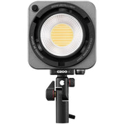 Zhiyun Molus G200 bi-color LED light — compact square COB fixture on articulated mount.