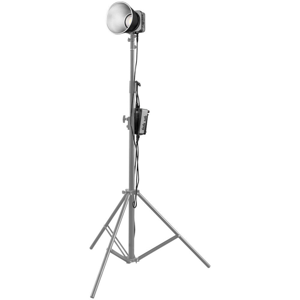 Zhiyun Molus G200 bi-color LED light — compact square COB fixture on articulated mount.