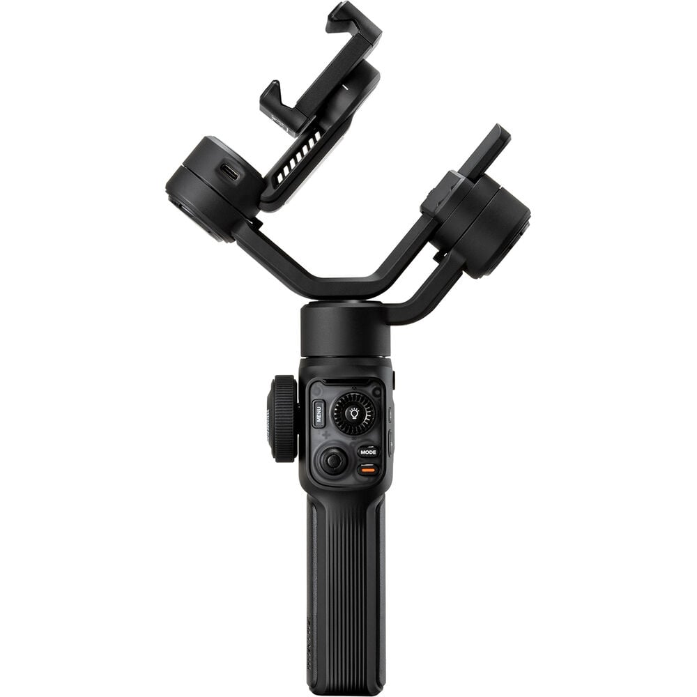 Black camera stabilizer on a white background