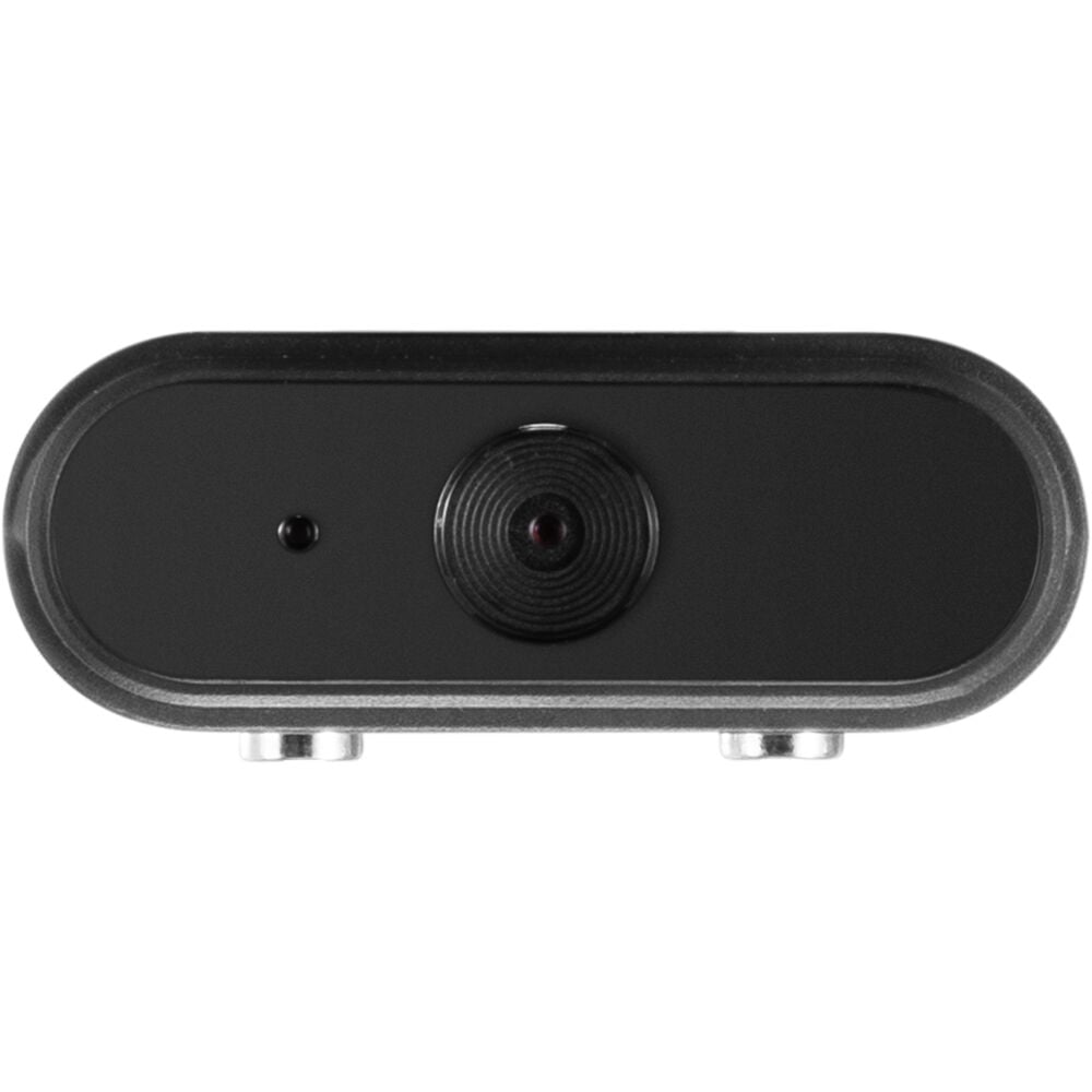 Black camera module on a white background
