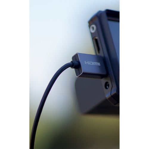ZILR hyper-thin Mini-HDMI to HDMI cable in black, slim design with gold connectors for 4Kp60 signal.