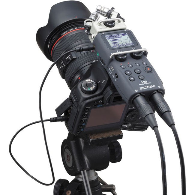 The Zoom H5 Portable Digital Audio Recorder is a versatile, portable recorder with six interchangeable mic capsules that swap out as easy as camera lenses.