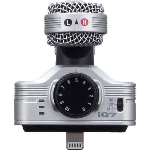 Zoom iQ7 Mid-Side Stereo Microphone for iOS with Lightning connector.