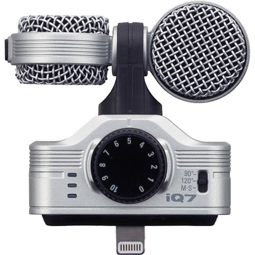 Zoom iQ7 Mid-Side Stereo Microphone for iOS with Lightning connector.