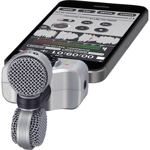 Zoom iQ7 Mid-Side Stereo Microphone for iOS with Lightning connector.